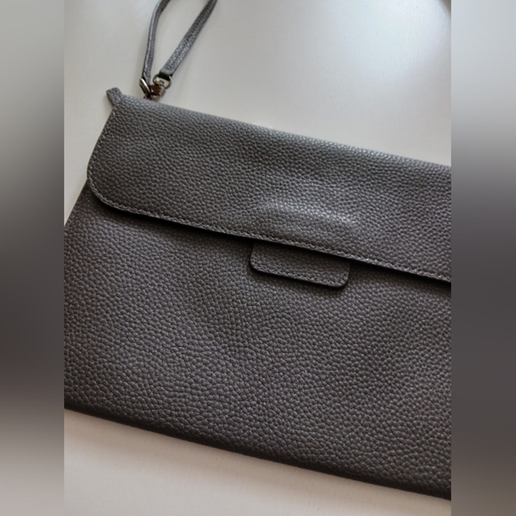 TUMI gray leather wristlet 11" x 7.5" - Picture 2 of 10